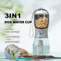 Pawlique WalkKit Pro — 3-in-1 Portable Dog Water Bottle with Food & Bag Dispenser