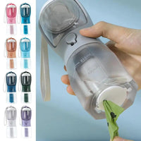 Pawlique WalkKit Pro — 3-in-1 Portable Dog Water Bottle with Food & Bag Dispenser