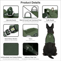 Canvas dog harness with adjustable straps and brass D-ring — detail shot